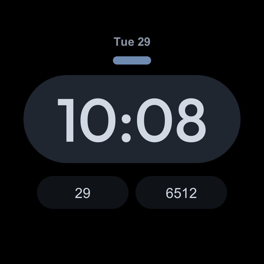 Pill watch face, Slate theme