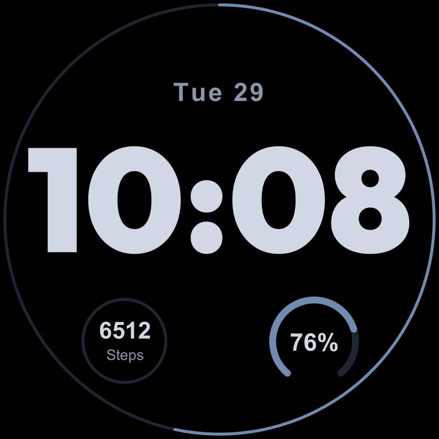 Obsidian Zero watch face, Slate theme