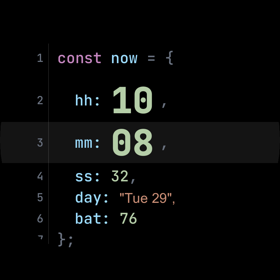 Code watch face, Slate theme