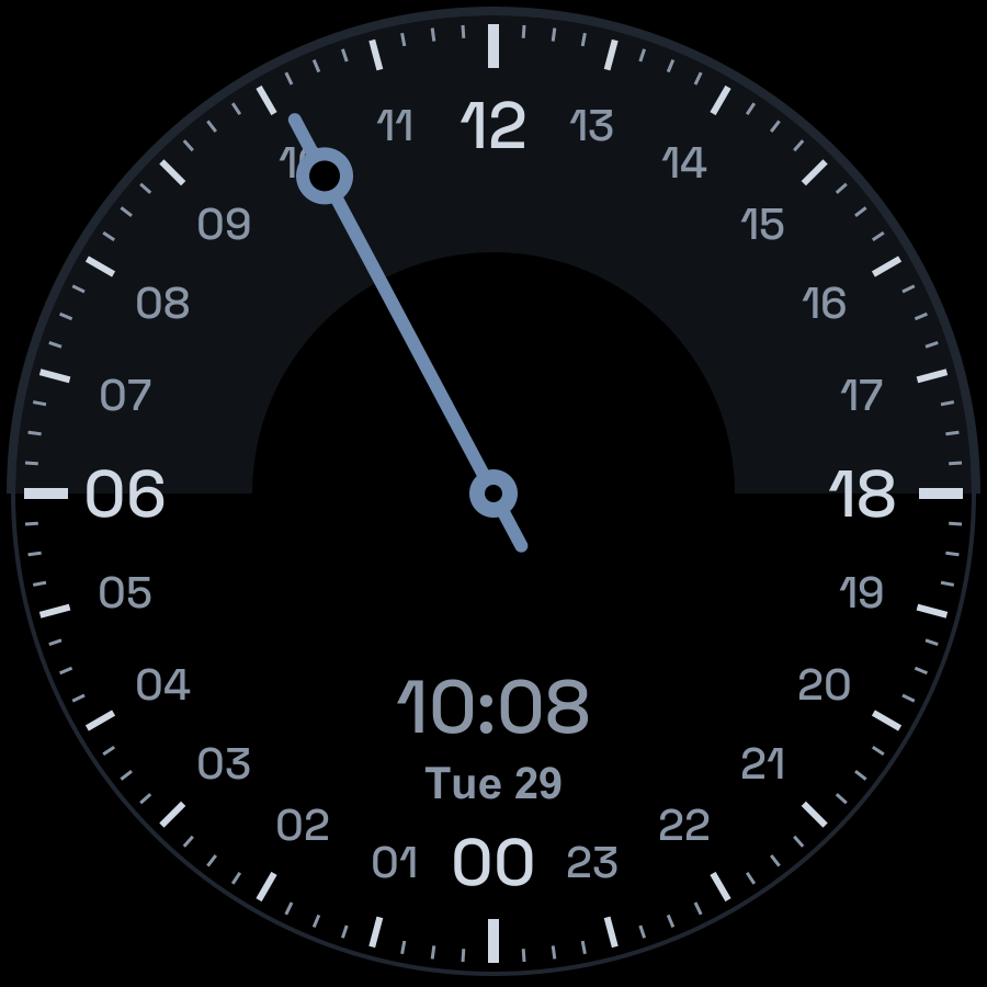24 Hour watch face, Slate theme