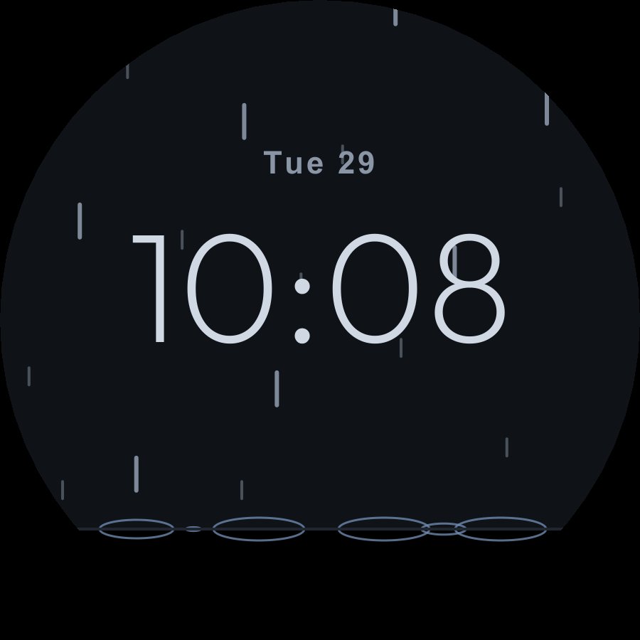 Rain watch face, Slate theme
