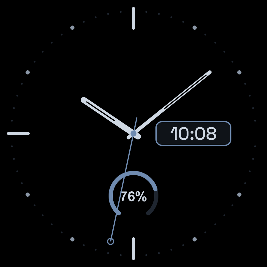 Hybrid Mini watch face, Slate theme