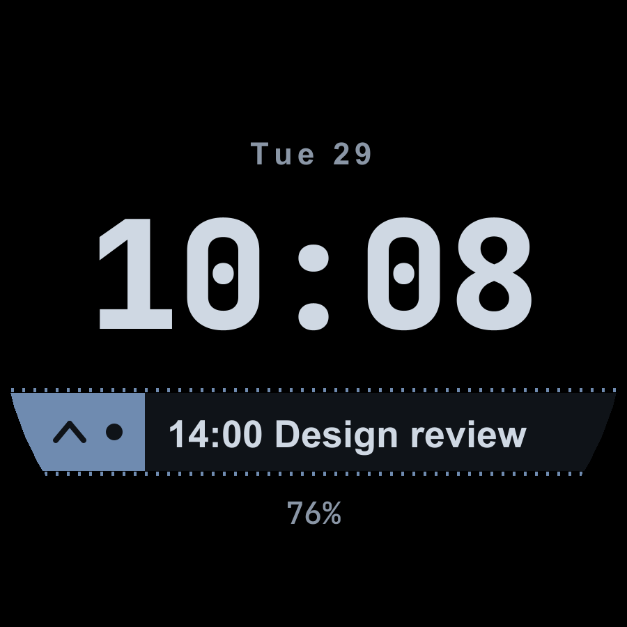 Ticker watch face, Slate theme