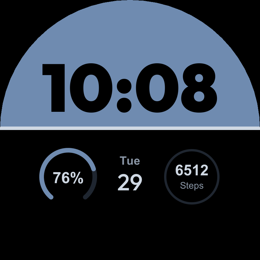 Split watch face, Slate theme