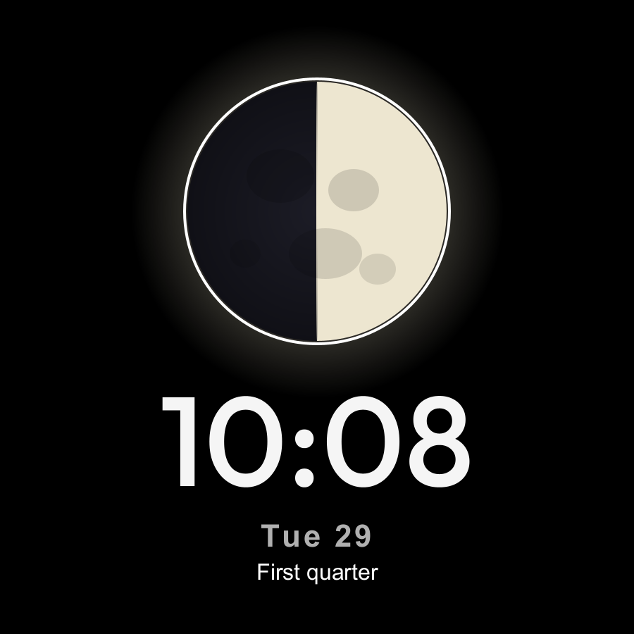 Moon watch face, Snow theme