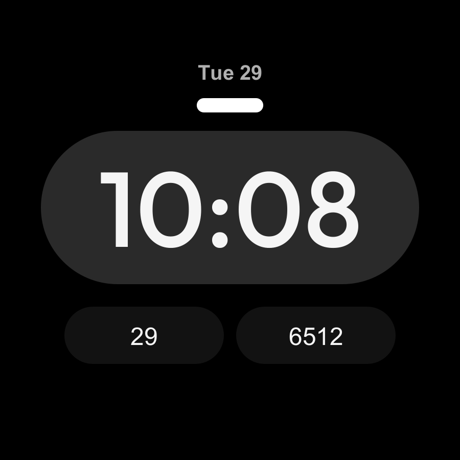 Pill watch face, Snow theme