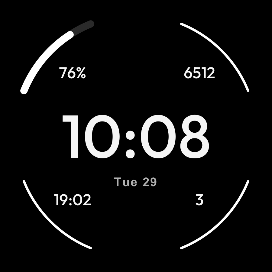 Corners watch face, Snow theme