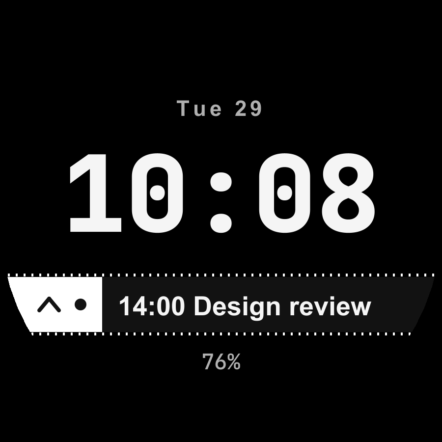 Ticker watch face, Snow theme