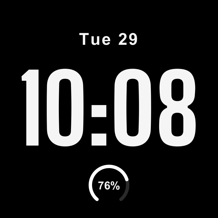 Giant watch face, Snow theme