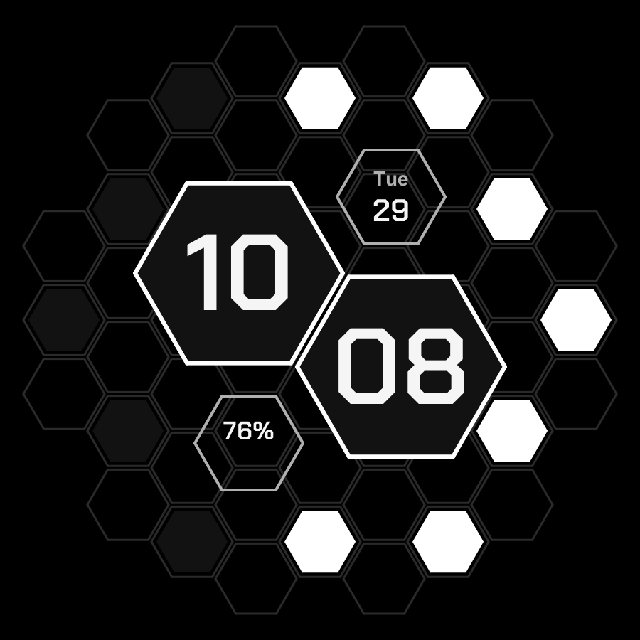 Hex watch face, Snow theme