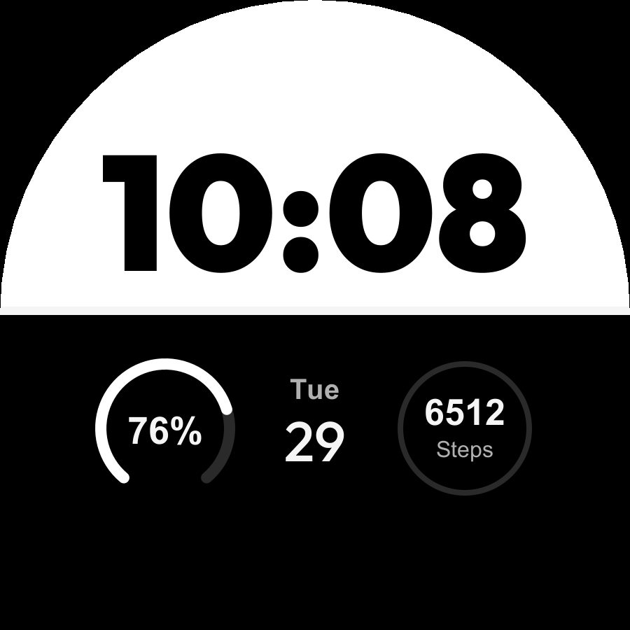 Split watch face, Snow theme