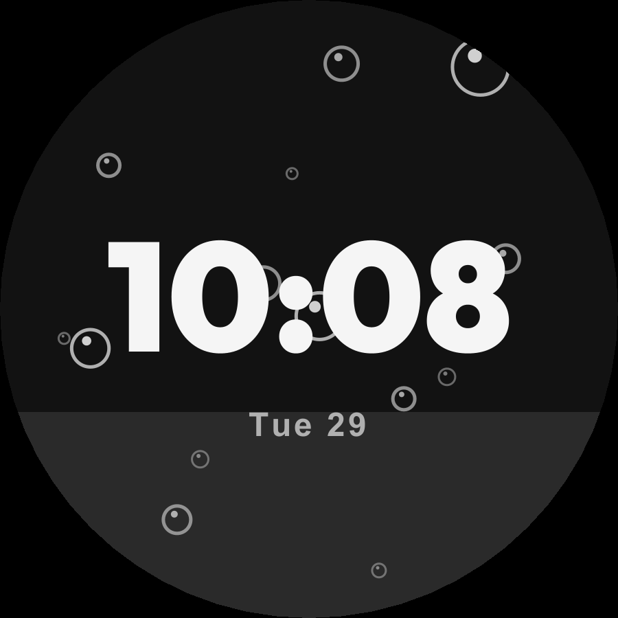 Bubbles watch face, Snow theme