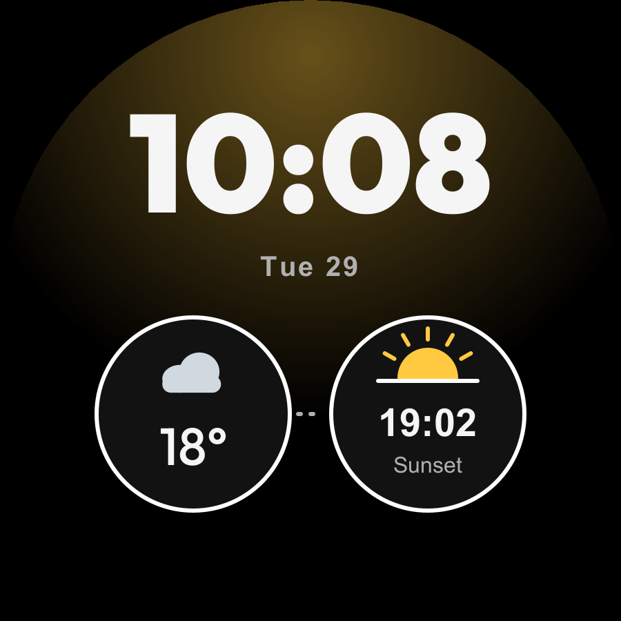 Sunny Day watch face, Snow theme