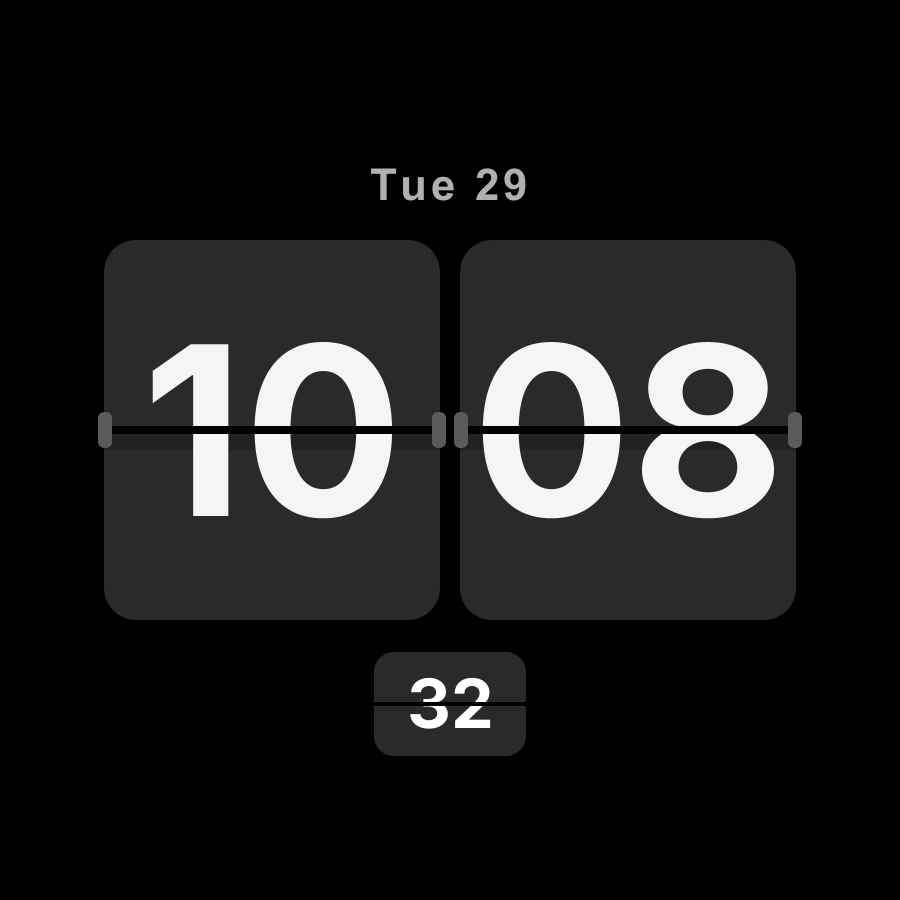Flip watch face, Snow theme