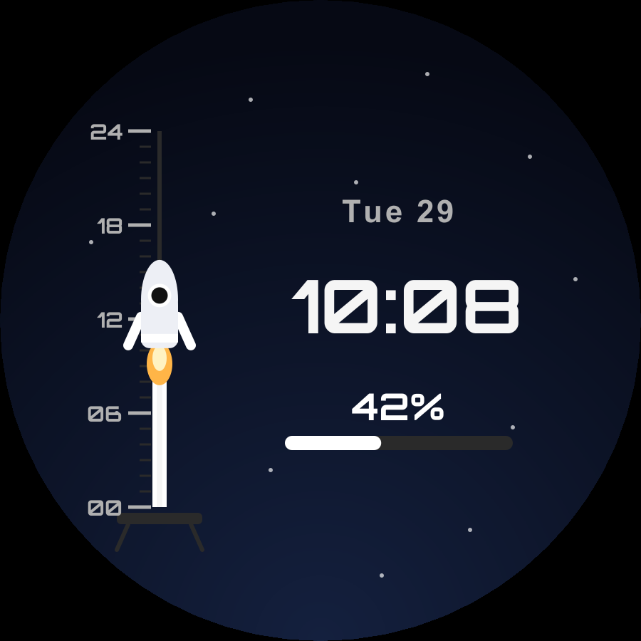 Launch watch face, Snow theme