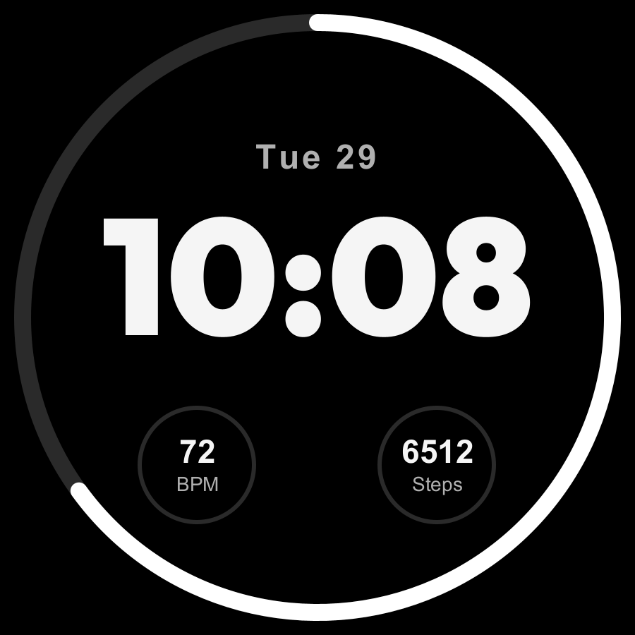 Pulse Lite watch face, Snow theme