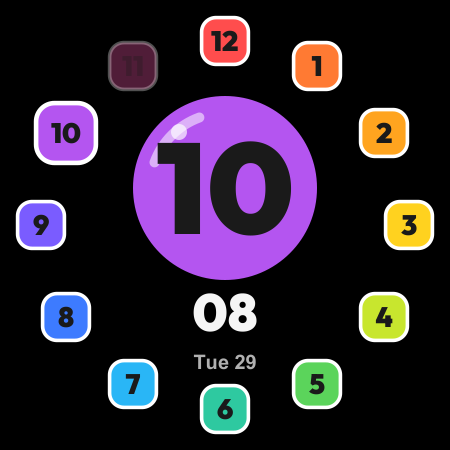Rainbow watch face, Snow theme