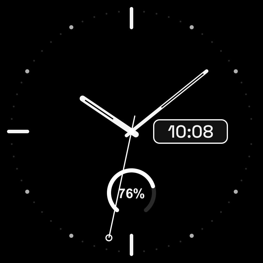Hybrid Mini watch face, Snow theme