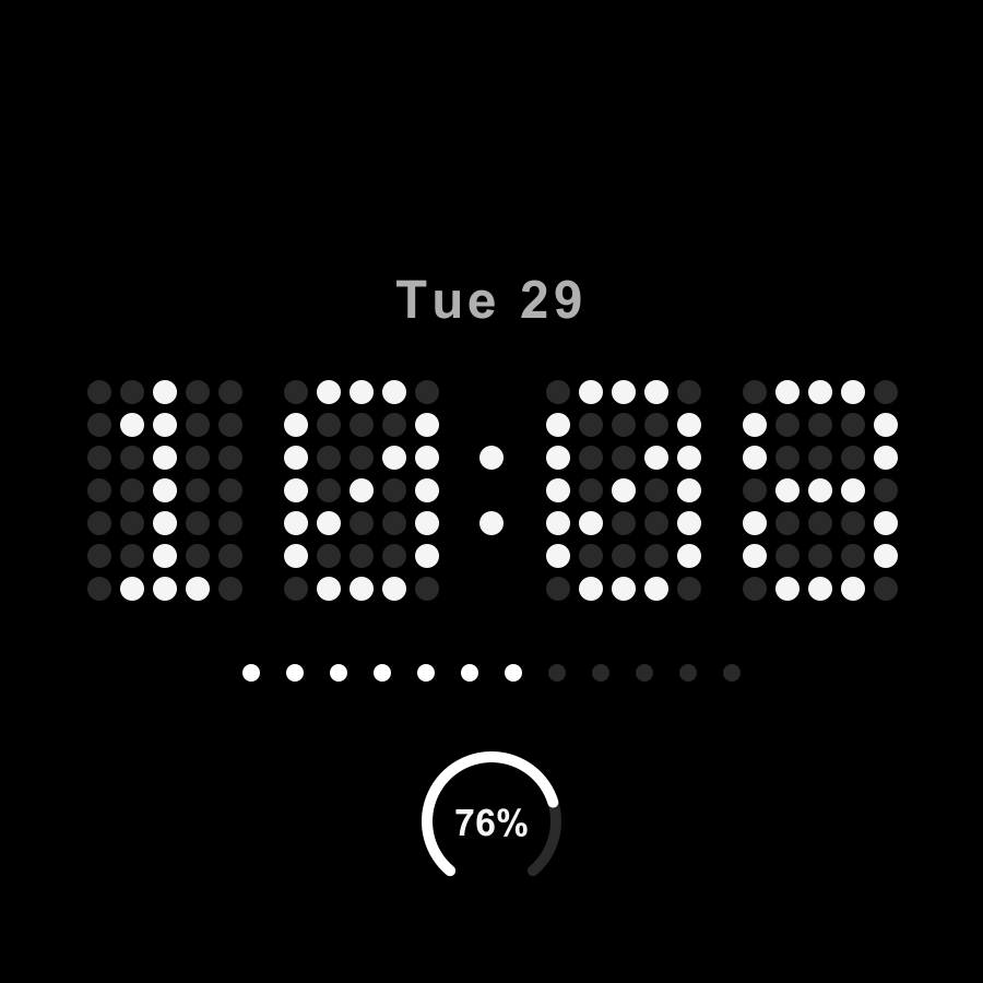 Dot Matrix watch face, Snow theme