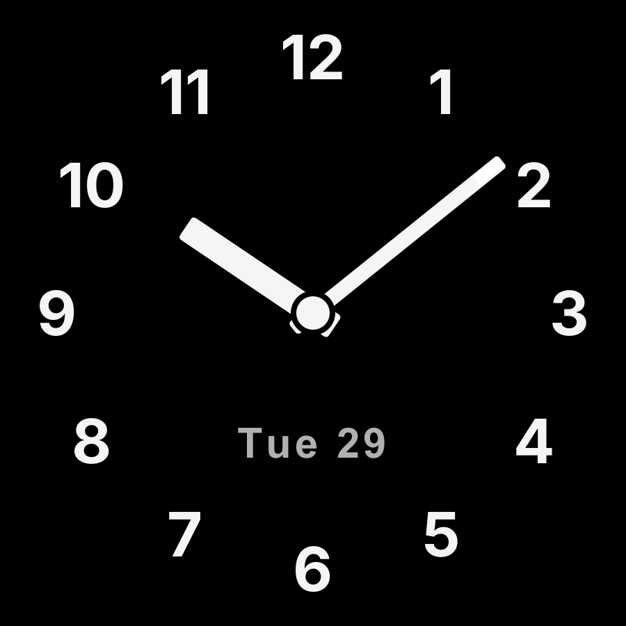 Clear Analog watch face, Snow theme