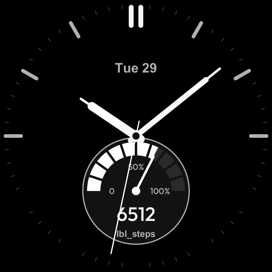 Step Hybrid watch face, Snow theme