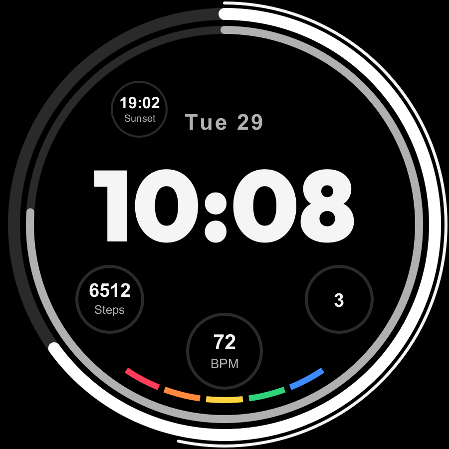 Pulse Pro watch face, Snow theme