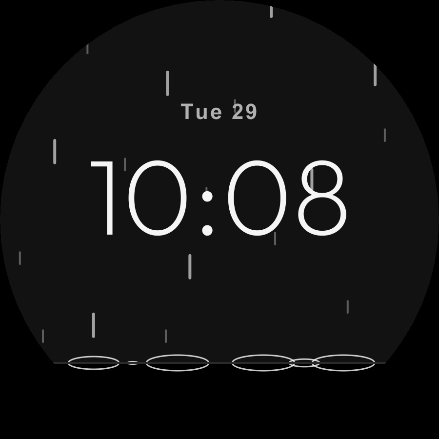 Rain watch face, Snow theme