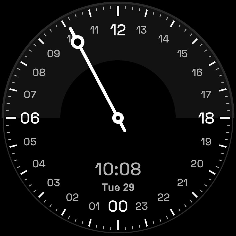24 Hour watch face, Snow theme