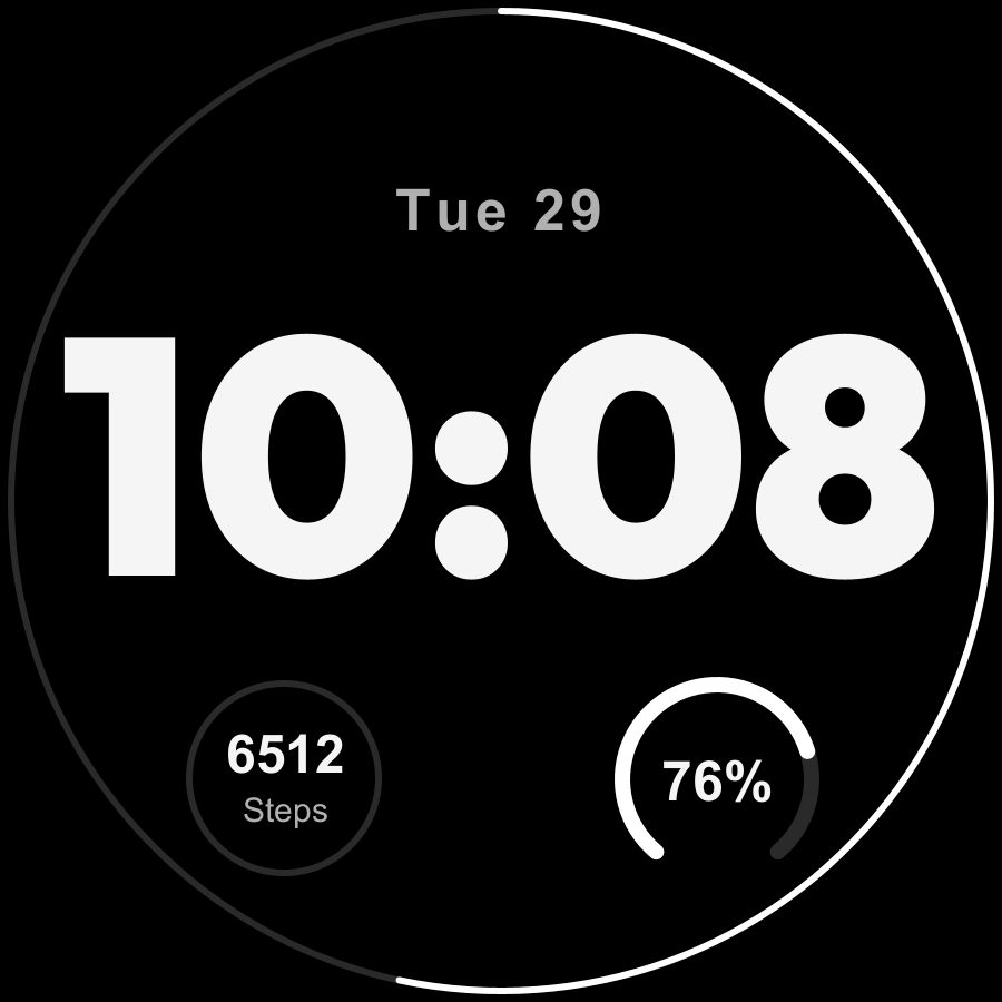 Obsidian Zero watch face, Snow theme