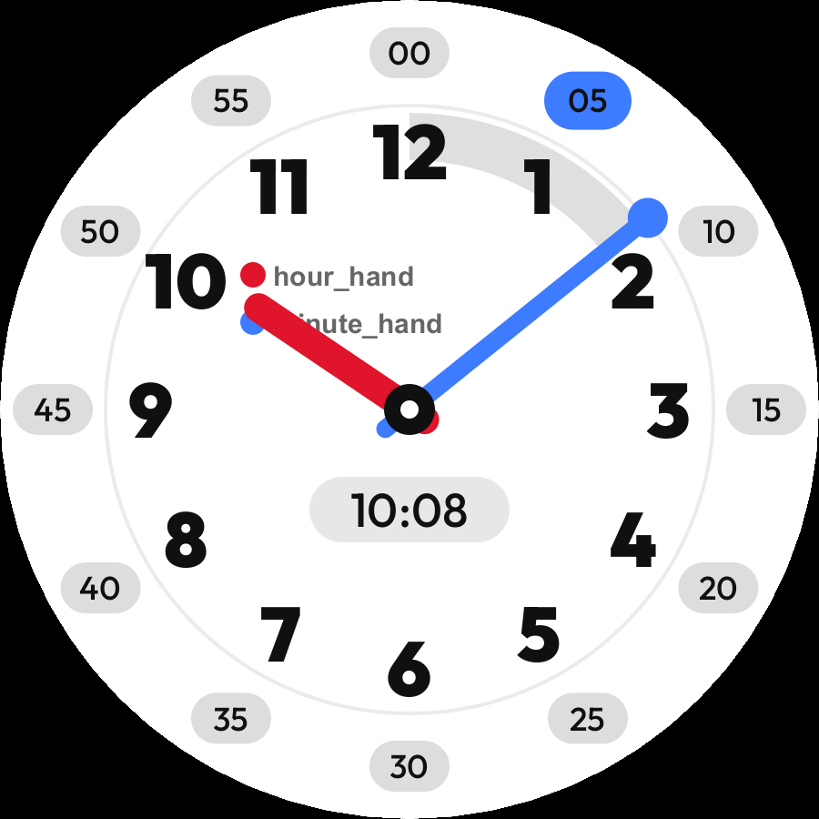 Learn Time watch face, Snow theme