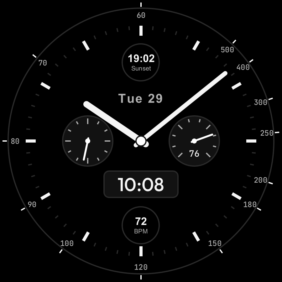 Chrono Hybrid watch face, Snow theme