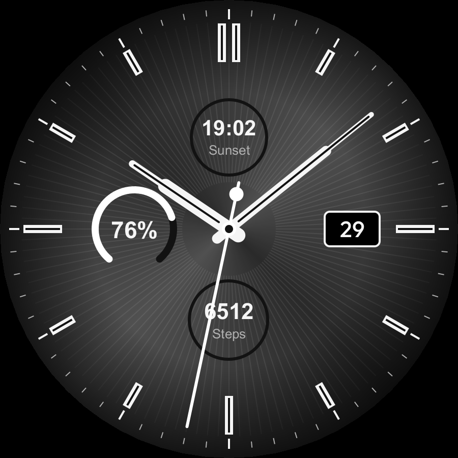 Meridian watch face, Snow theme