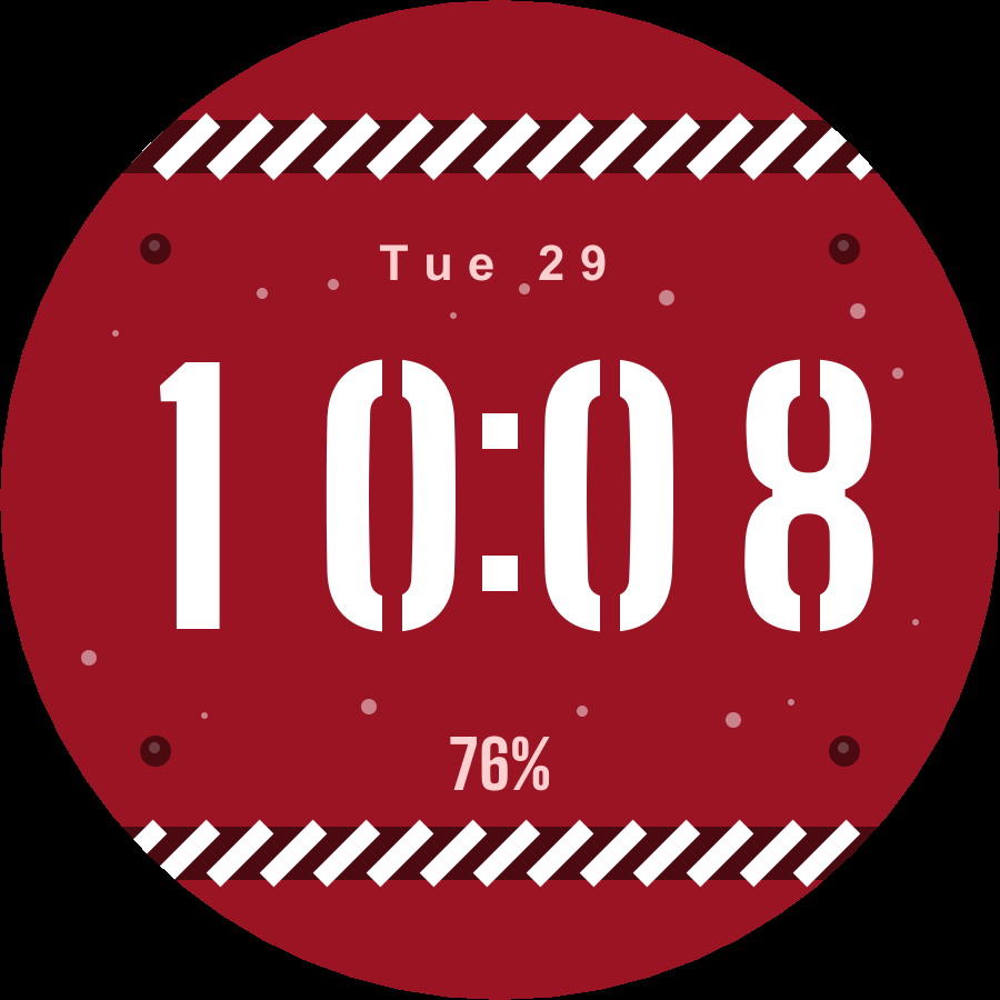 Stencil watch face, Crimson theme