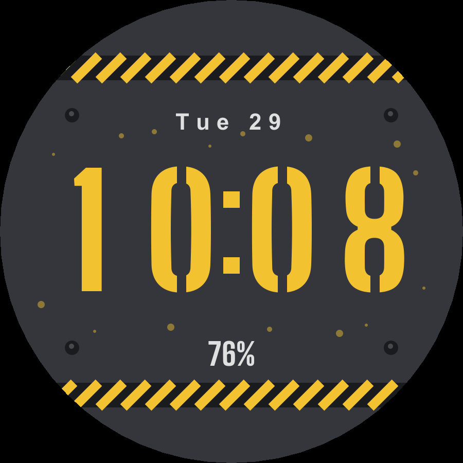 Stencil watch face, Graphite theme