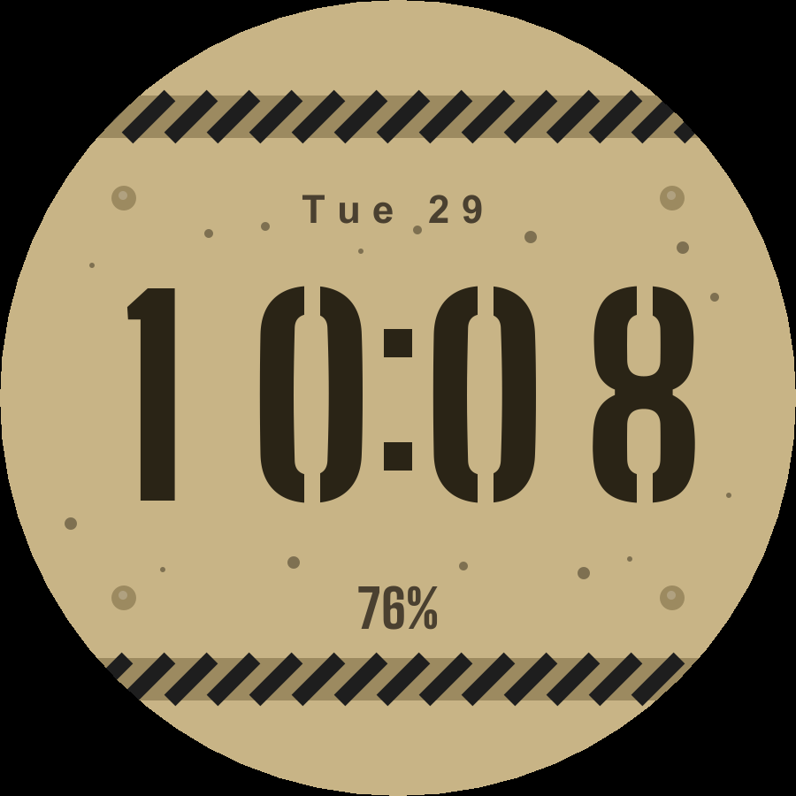 Stencil watch face, Sand theme