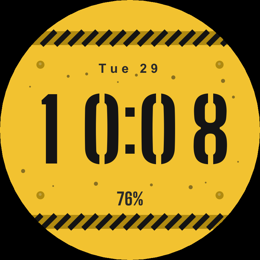 Stencil watch face, Yellow theme