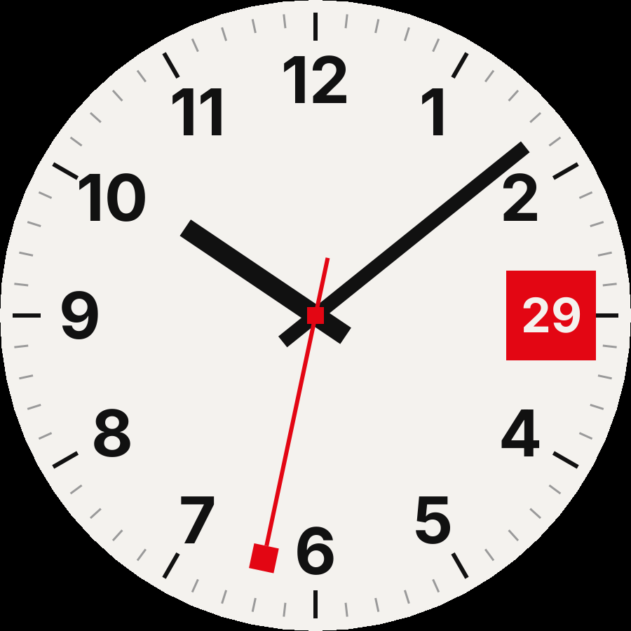 Swiss watch face, Classic theme