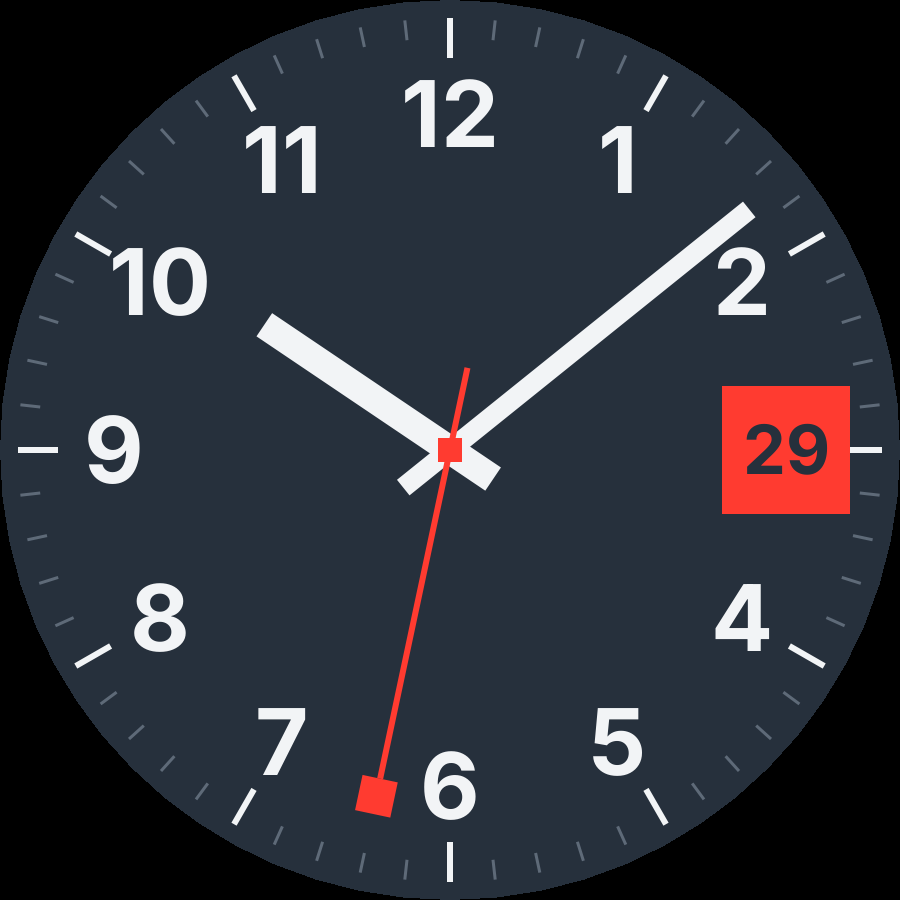 Swiss watch face, Slate theme