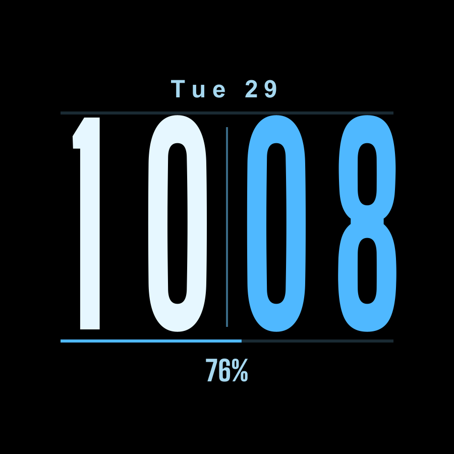 Tall watch face, Ice theme