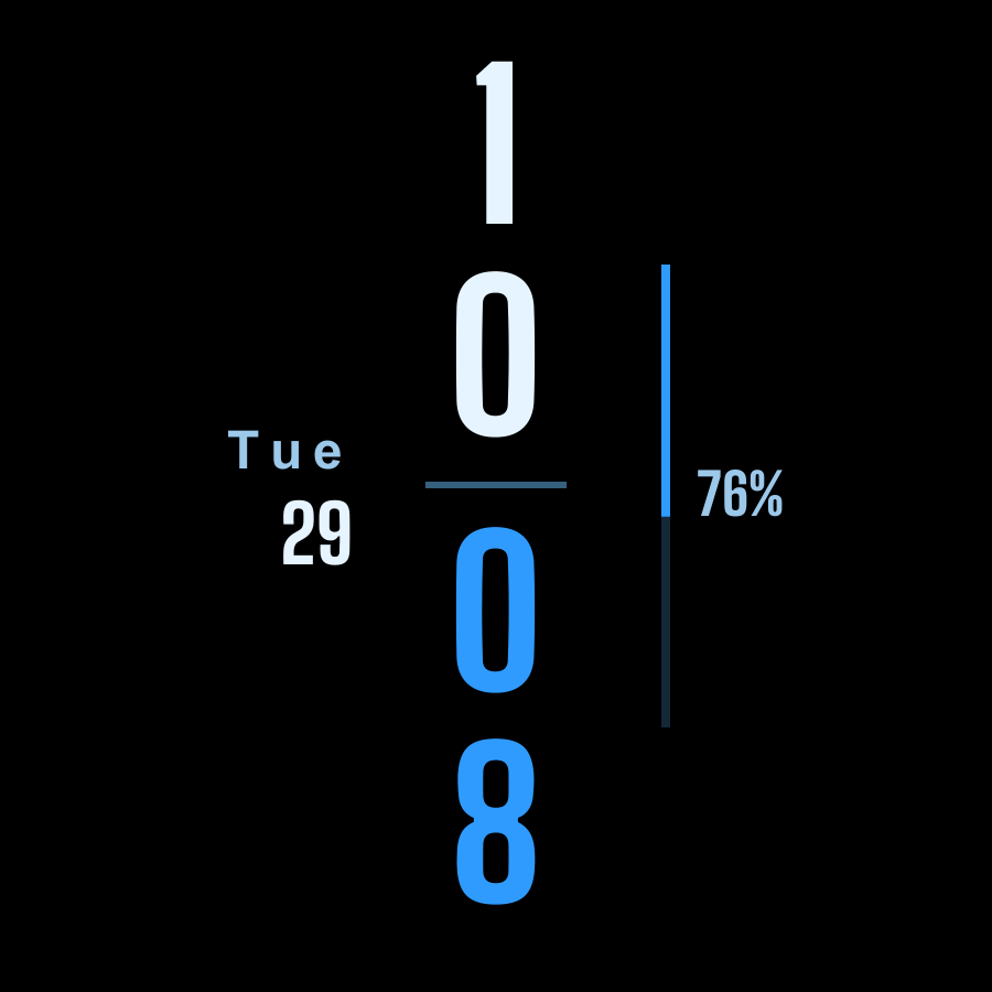 Vertical watch face, Sky theme