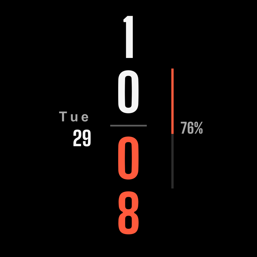 Vertical watch face, Snow theme