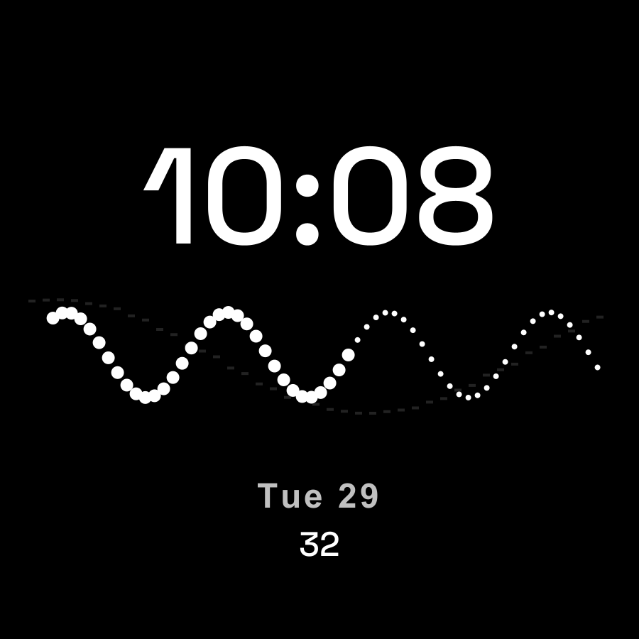 Wave watch face, Snow theme